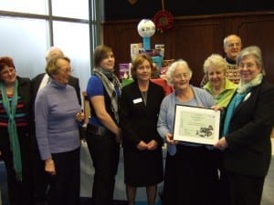 GFA members show off Gosport's Fairtrade Certificate, Jan 08